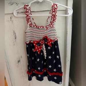Good Lad Navy, White & Red Star-Print Sundress with Bow